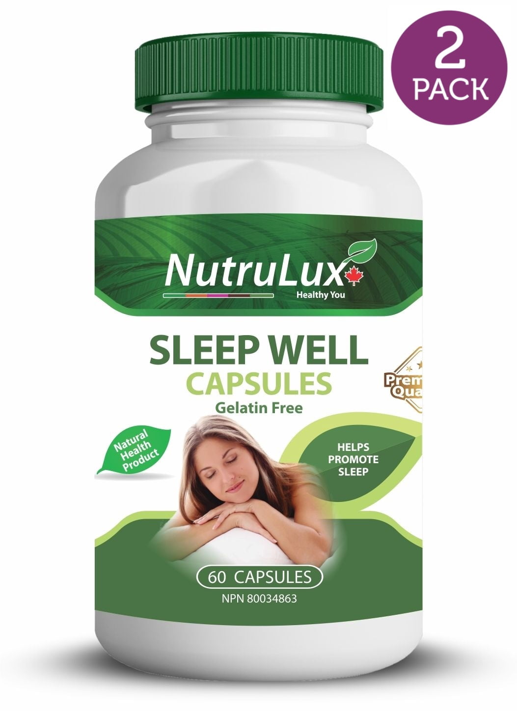 Sleep Well ( 60 mg Vitamin C ) Halal Gelatin Free Capsules(Pack of 2)