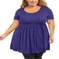 thumbnail image 1 of Tunique Grande Taille pour Femmes Manches Courtes Roses Vertes Hauts 3X Col Rond Vêtements Été Fluide Vêtements de Maternité Chemise, 1 of 7