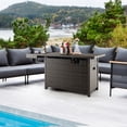 thumbnail image 4 of Gymax Propane Gas Fire Pit Table 52 Inch Propane Fire Pit w/ Wind Guard 50,000 BTU Heat Output Brown, 4 of 9