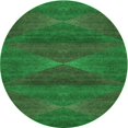 thumbnail image 1 of Ahgly Tapis Rond Lavable en Machine Intérieur Transitionnel Vert Émeraude Profond, 4 Pieds Rond, 1 of 7