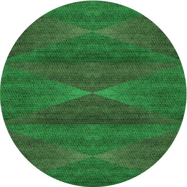 Ahgly Tapis Rond Lavable en Machine Intérieur Transitionnel Vert Émeraude Profond, 4 Pieds Rond