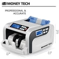 thumbnail image 2 of Money Tech Professional Polymer & Paper Multi-Currency Bill Cash Counter. Canadian Plastic & USD Banknote Counting Machine with Counterfeit Detection and 2 LCD Screens, 2 of 6