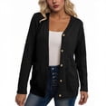thumbnail image 1 of HAiming Womens Knit Cardigan Long Sleeve Button down V Neck Solid Color Lightweight Sweaters with Pockets, 1 of 4