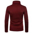 thumbnail image 4 of Men Casual Solid Turtleneck Long Sleeve Blouse Pullover Base Shirt Blouse, 4 of 9