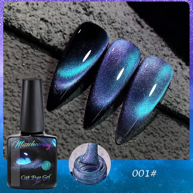 Heliisoer Colorful Crystal Cat's Eye Flickering Dark Female Celestial Nail Polish, 8ml