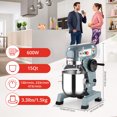 thumbnail image 2 of COZONY 10Qt Commercial Stand Mixer, 3 Adjustable Speeds, 600W Heavy Duty Electric Food Mixer with Timing Function, Stainless Steel Bowl, Security Shield, for Bakeries and Pizzerias, 2 of 9