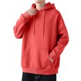 thumbnail image 2 of Innerwin Chandail à Capuchon à Cordon pour Hommes Sport à Manches Longues Décontracté Chandail Orange Rouge 2TG, 2 of 3