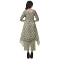 thumbnail image 4 of Moomaya Ensemble Kurti Kurta Pantalon pour Femmes Col Bateau Imprimé Robe 2 Pcs Tenue Ethnique, 4 of 6