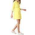 thumbnail image 4 of INSPIRE CHIC Robe-Chemise pour Femme Manches 3/4 Boutonnée Mini Robes TG Jaune Citron, 4 of 8