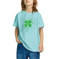 thumbnail image 2 of FAIWAD Hauts pour Enfants Garçons Filles Manches Courtes T-Shirt Graphique de la Saint-Patrick Trèfle Mignon Décontracté Col Rond, 2 of 4