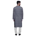 thumbnail image 3 of Atasi Button Down Asymmetric Printed Long Sleeve Rayon Kurta Pyjama Set, 3 of 4
