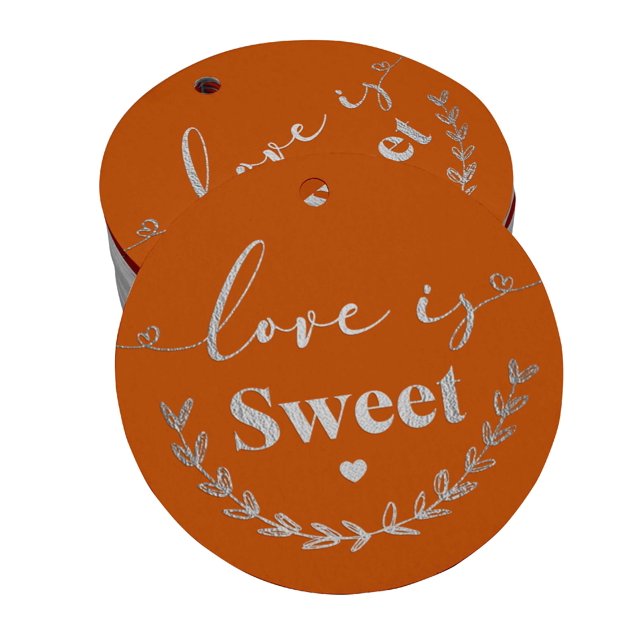 Inkdotpot Love Is Sweet Wedding Bottle Tag Real Silver Foil Favor Hang Tags 100 Pack