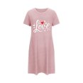 thumbnail image 5 of Amzcrzy Pyjamas pour Femmes Mode Imprimé Cœur Valentines Day Robe Décontractée Confortable à Manches Courtes Chemises de Nuit pour Femmes Valentines Day Cadeaux, 5 of 5