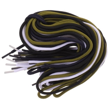 SHOWERORO 10 Pairs Round Shoe Laces For Boots Modern Black Nylon Wear-resistant Sports