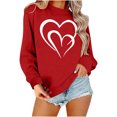 thumbnail image 1 of Penkiiy Chandails en Molleton de la Saint-Valentin pour Femmes - Mignon Chandail en Molleton de la Saint-Valentin Décontracté Cœur Pull-Over Rouge L, 1 of 4