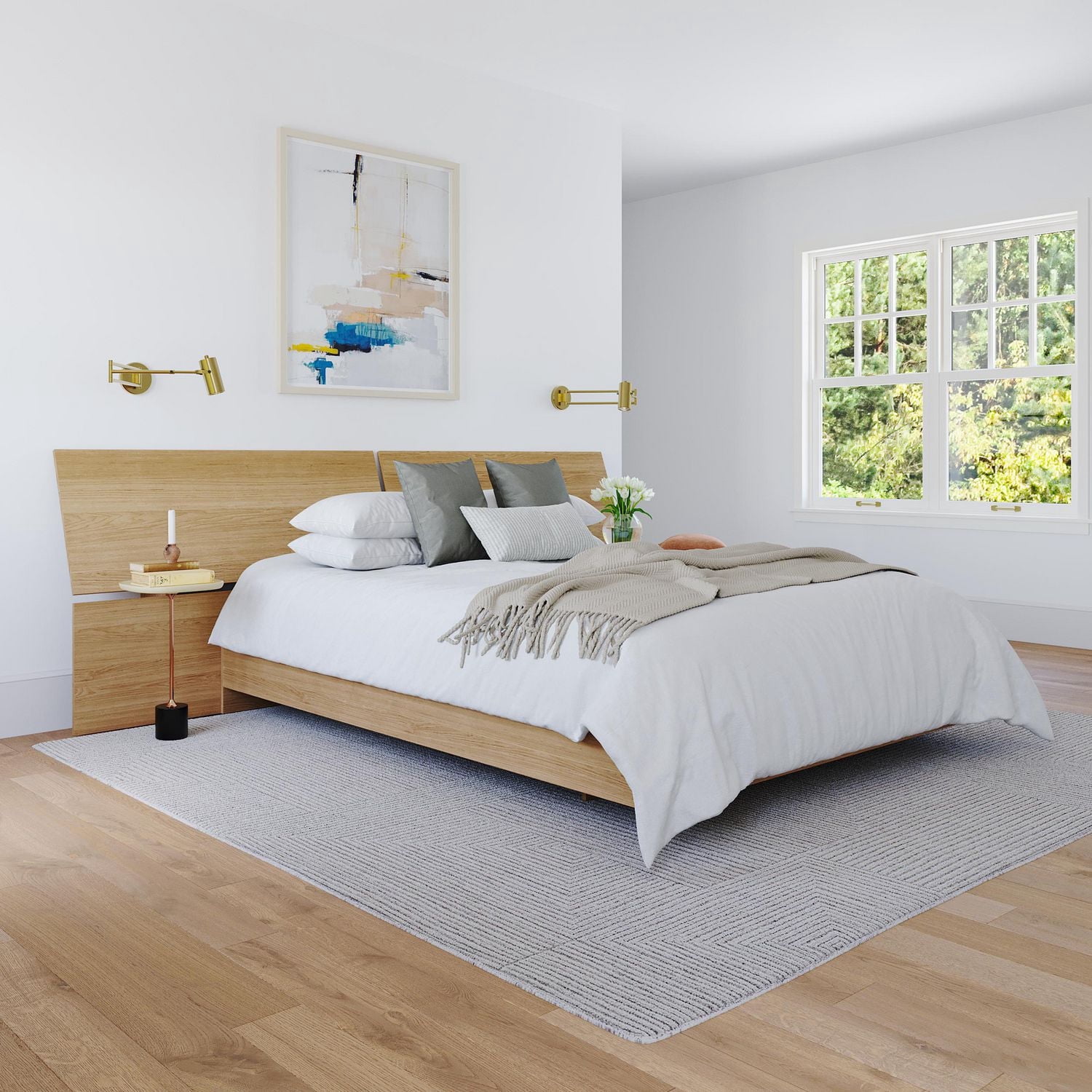 Lit plateforme Nordik de Nexera, fini Érable naturel