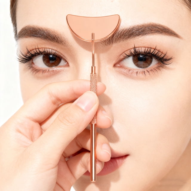 Miroir Professionnel pour Extensions de Cils Miroir de Beauté Miroir de Maquillage avec Verre Anti-Buée Poignée Courbée 45 pour Salon Usage Domestique