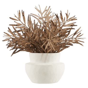 Arrangement de plante artificielle brune pot en céramique blanc moderne Bouclair