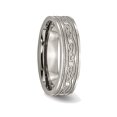 thumbnail image 3 of Bague Homme Chisel Titane Gravé au Laser Nœud Celtique Poli, 3 of 6