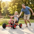 thumbnail image 2 of Gymax Go Kart for Kids 4 Wheel Toddler Ride On Pedal Car w/ Steering Handlebars Red, 2 of 10