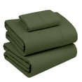 thumbnail image 1 of Ruvanti 100% Cotton Sheets - Crispy Cooling Percale Sheets For Split King Size Bed, Breathable & Durable Split King Sheet Set For Adjustable Bed, 16 Inches Deep Pocket Bed Sheets, Chive, 5 Pieces, 1 of 5