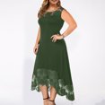 thumbnail image 4 of Jusqu'à 65 % de Rabais! Robes d'Été à la Mode pour Femmes 2024 Grande Taille Décontractées Unies à Col Rond Aguichant en Dentelle Sans Manches Amples à Enfiler, 4 of 7