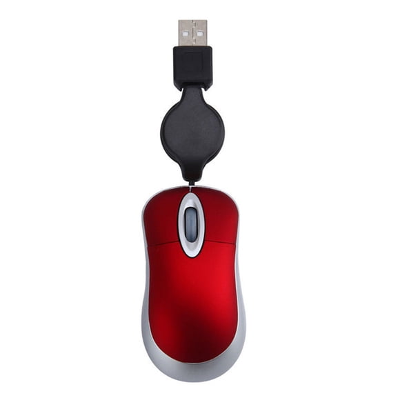 stanreset Lovely Mini Wired Mouse Retractable USB Cable Ergonomic Office Computer PC Laptop Gaming Mice