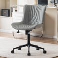 thumbnail image 3 of Home Office Desk Chair with Comfy Back Ergonomic Modern Faux Leather Swivel Rolling Task Computer Chair with Wheels Armless Adjustable Vanity Chair for Study Sewing Drafting, 3 of 5