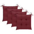 thumbnail image 3 of vidaXL Garden Chairs with Wine Red Cushions 3 pcs Solid Teak Wood, 3 of 12