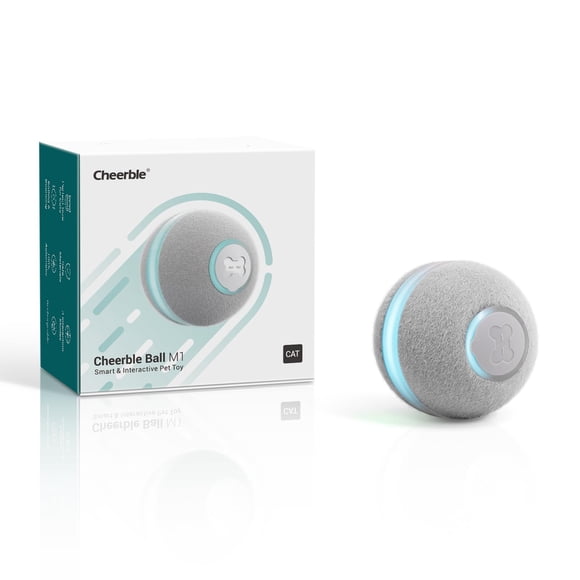 cheerble Smart Interactive cat Toy Automatic Moving Bouncing Rolling Ball for Indoor cat Kitten Peppy Pet Ball with Lights and Bell grey