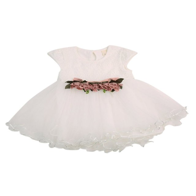 Baby Girls TuTu Short Sleeve Mesh Multi-Layer Dress 6M-3Y