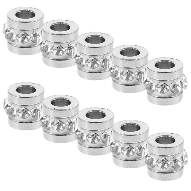 SHISUYAN 10pcs Jewelry Making Beads with Hole and Rhinestone for DIY Bracelets and Charms