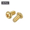 thumbnail image 3 of Unique Bargains M3x6mm Brass Machine Screws, Phillips Pan Head Fastener Bolts 36Pack, 3 of 5