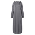 thumbnail image 4 of 2025 Mode pour Femmes Chandail à Capuchon Uni Femmes Couleur Unie Manches Longues Décontracté Chandail en Molleton Air Hommes Robe Chandail en Molleton Col Rond, 4 of 5
