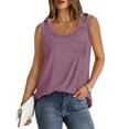 thumbnail image 4 of Liquidation d'Économies! Hauts pour Femmes Grande Taille, Blouse d'Été à Manches Courtes pour Femmes, T-shirt à Manches Courtes Uni à Col Rond pour Femme, 4 of 4