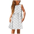 thumbnail image 1 of PMVFHDE Robe Fille pour l'Été Mode Fille Mignonne Printemps et Été Imprimée Col Rond Sans Manches Robe Décontractée (5), Blanc, 3-4, 1 of 5