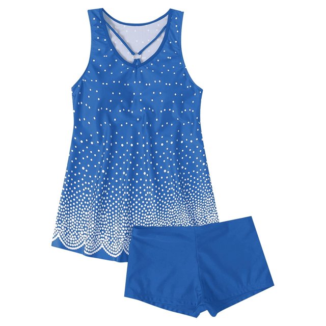 Babysbule Maillots de Bain Deux Pièces Takini pour Femmes, Maillots de Bain Deux Pièces pour Femmes, Imprimé Conservateur, Dos à Bretelles, Ensemble, Robe de Bain, Tenue de Bain