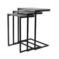 thumbnail image 1 of Jessar - Ensemble de 3 Tables d'Appoint, de la Collection Eden, Grain de Bois Gris, 1 of 6