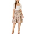 thumbnail image 2 of Unique Bargains Women's Ruffle Hem Flowy Tiered A-Line Swing Floral Midi Skirt, 2 of 8