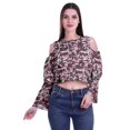 thumbnail image 1 of Moomaya Cold Shoulder Tops Shirts For Women Button Down Long Ruffle Sleeve Top, 1 of 4