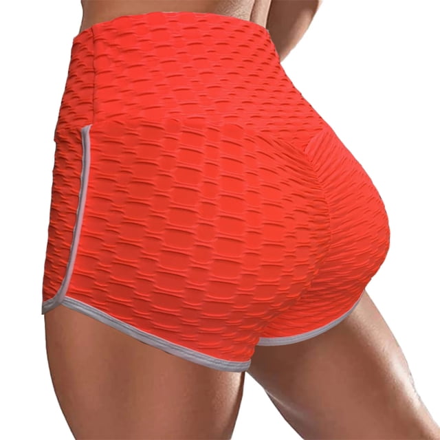 KIHOUT Women's High Waist Workout Shorts Butt Lifting Tummy Control Ruched Booty Running Yoga Shorts
