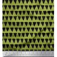 thumbnail image 1 of Soimoi Green polyester Crepe Fabric Triangle Geometric Decor Fabric Printed Yard 42 Inch Wide, 1 of 3