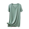 thumbnail image 1 of Blouses pour Femmes Chemise Décontractée Fine Douce et de Base Ajustée Longueur Moyenne à Manches Courtes Col Rond Haut/chemise, 1 of 1