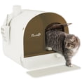 thumbnail image 1 of PawHut Cat Litter Box with Lid, Removable Tray, Scoop, Filter, White, 1 of 8