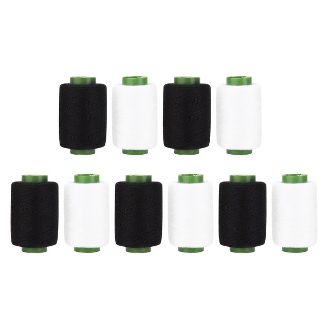 Sewing Thread, Thread Spools Quilting Black And White 10 Polyester Threads For Machine Project