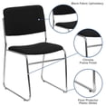thumbnail image 2 of HERCULES Series 500 lb. Capacity Black Fabric High Density Stacking Chair with Chrome Sled Base, 2 of 9