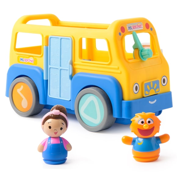 Ms. Rachel, Bus scolaire électronique My First Learning officiel, avec 2 figurines, musique et sons, jouets éducatifs et jouets pour filles et garçons de 1 à plus de 3 ans