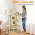 thumbnail image 4 of PawHut 62" Cat Tree, Multi-Level Cat Tower with Scratching Post, Beige, 4 of 10