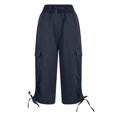 thumbnail image 3 of QATAINLAV Pantalons Capris Cargo pour Femmes Pantalons de Randonnée Extérieur Légers Athlétiques de Voyage Pantalons Décontractés Joggers Raccourcis avec Multiples Poches Ventes du Jour d'Aujourd'hui Gris Foncé TTG, 3 of 7