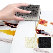 TopLLC 10 Pcs Natural Wood Pulp Sponge Double-side Oil Dishwashing Sponges Kitchen Cleaning Sponge Block Kitchen Cleaning Tool Sponge Brush
